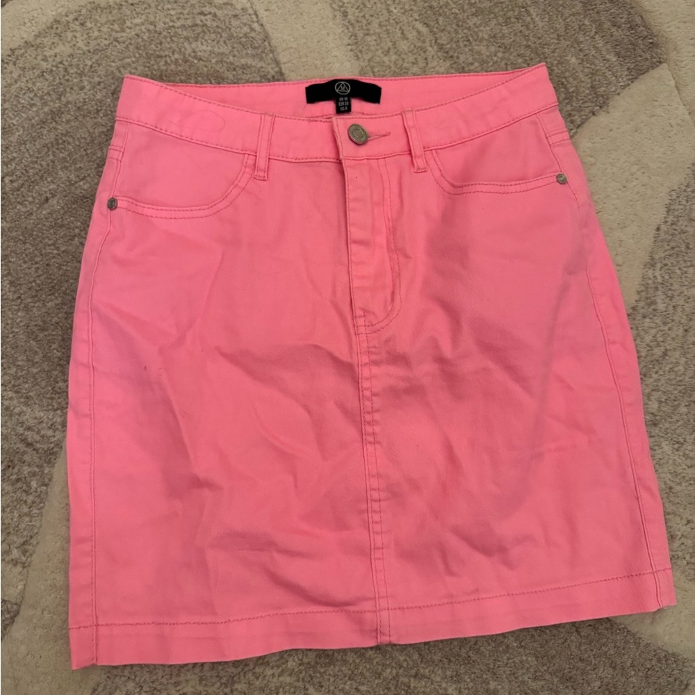 Pink Denim Skirt